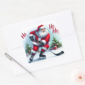 Santa schaatsen voor kerstfeest vierkante sticker (Envelop)