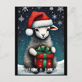 Santa Schattige Baby Sheep Christmas Gift Holiday Briefkaart