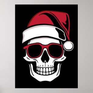 Santa schedel Gothic Kerstmis Poster