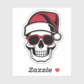 Santa schedel Gothic Kerstmis Sticker (Vel)