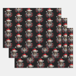 Santa schedel inpakpapier vel