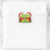 Santa Schildpadden Ronde Sticker (Tas)
