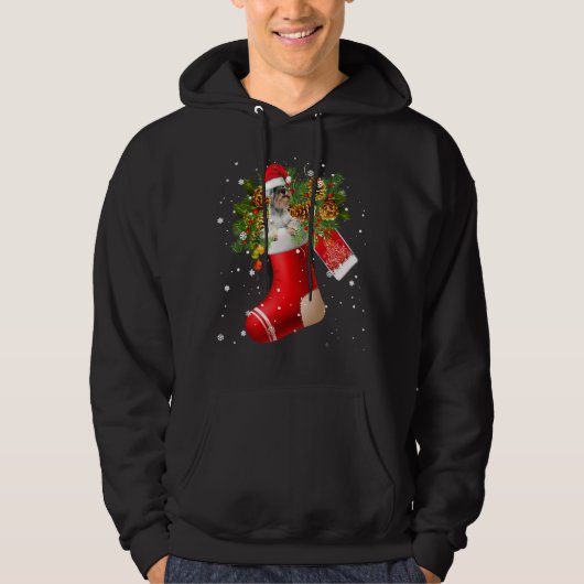 Santa Schnauzer in de kerstsok Pajama Hoodie (Voorkant)
