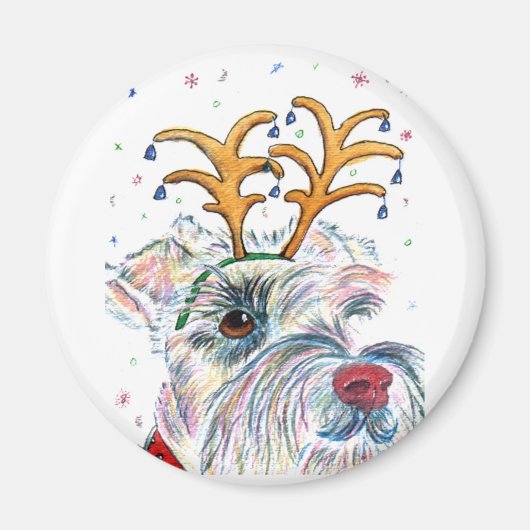 Santa Schnauzer Magnet (Voorkant)