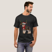 Santa Schnauzer rendieren licht kerstcadeaus T-shirt (Voorkant volledig)
