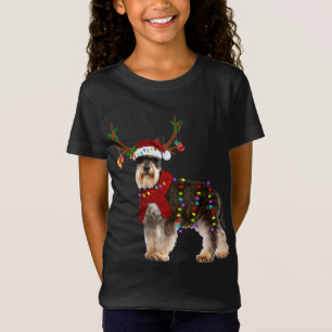 Santa Schnauzer rendieren Licht Kerstmis T-shirt