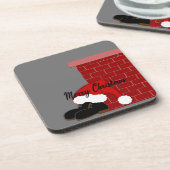 Santa schoenen schoorsteen bier onderzetter (Linkerzijde)