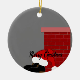 Santa schoenen schoorsteen keramisch ornament