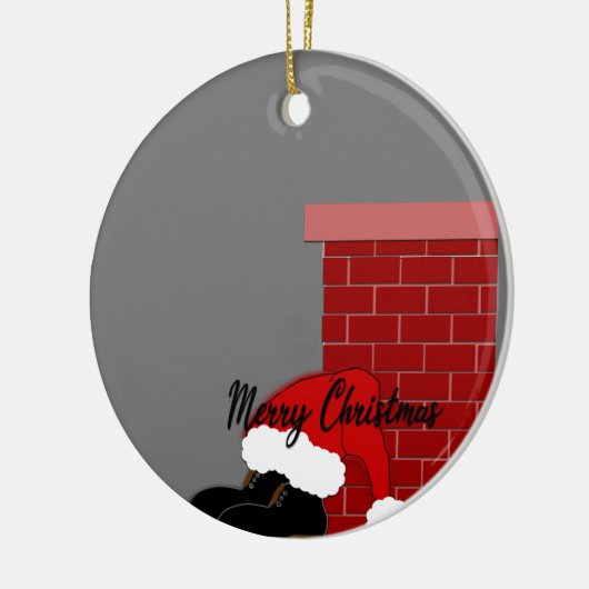 Santa schoenen schoorsteen keramisch ornament (Links)