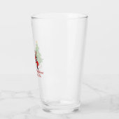 Santa schommelt rond de kerstboom op een glas (Links)
