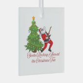 Santa schommelt rond de kerstboom op een glas ornament (Voorkant Rechts)