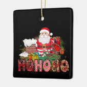 Santa schoorsteen Gifts Ho Ho Ho Keramisch Ornament (Links)