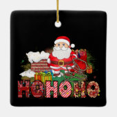 Santa schoorsteen Gifts Ho Ho Ho Keramisch Ornament (Achterkant)