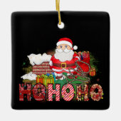 Santa schoorsteen Gifts Ho Ho Ho Keramisch Ornament (Voorkant)
