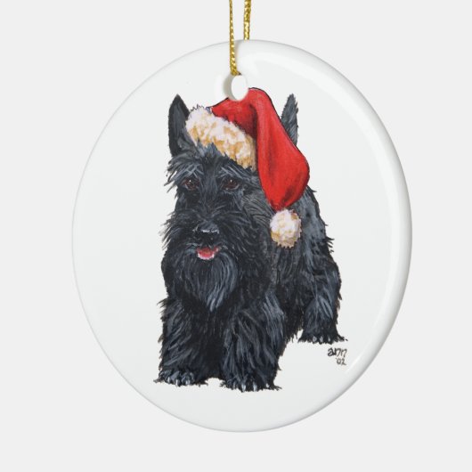 Santa Scottie Dog Ornament (Links)