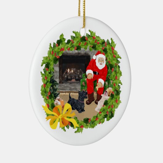 Santa Scottie Dog Ornament (Rechts)