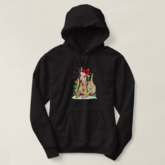 Santa Scottish Terrier met kerstlicht Pajama Dog Hoodie (Design voorkant)