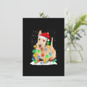 Santa Scottish Terrier met kerstlicht Pajama Dog Kaart (Staand voorkant)