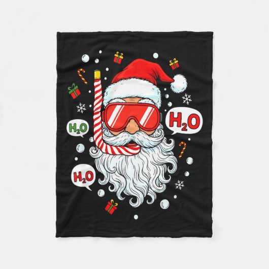Santa Scuba Diving Equipment Funny Scuba Diver Chr Fleece Deken (Voorkant)