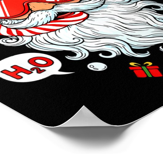 Santa Scuba Diving Equipment Funny Scuba Diver Chr Poster (Hoek)