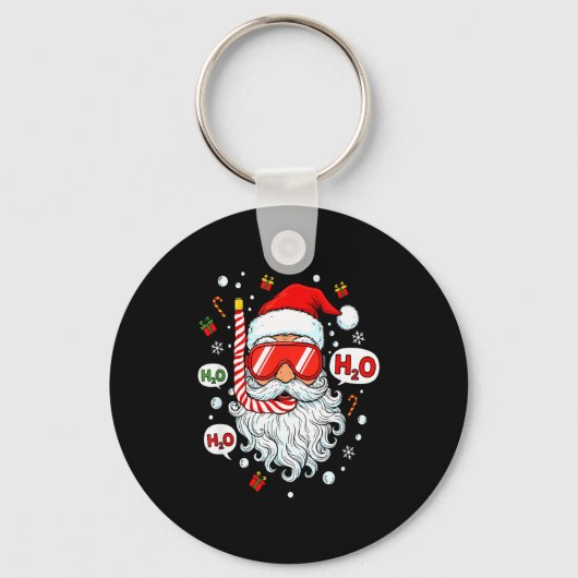 Santa Scuba Diving Equipment Funny Scuba Diver Chr Sleutelhanger (Voorkant)