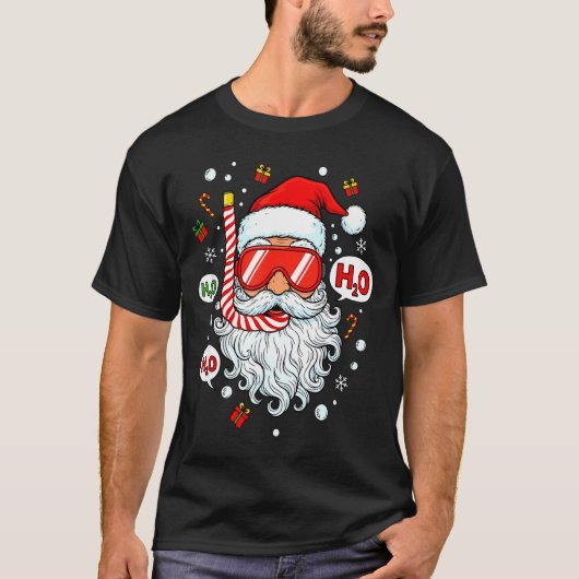 Santa Scuba Diving Equipment Funny Scuba Diver Chr T-shirt (Voorkant)