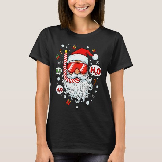 Santa Scuba Diving Equipment Funny Scuba Diver Chr T-shirt (Voorkant)