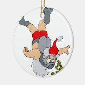 Santa scuba-duiken keramisch ornament (Links)