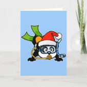 Santa Scuba Panda Feestdagen Kaart (Voorkant)