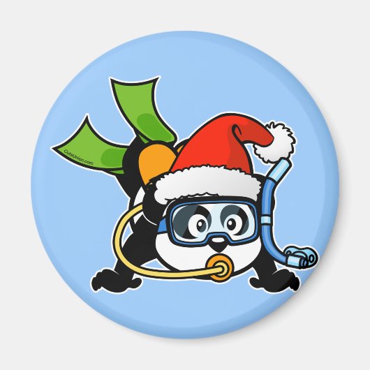 Santa Scuba Panda Magneet (Voorkant)