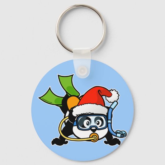 Santa Scuba Panda Sleutelhanger (Voorkant)