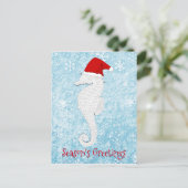Santa Seahorse personaliseren Feestdagenkaart (Staand voorkant)