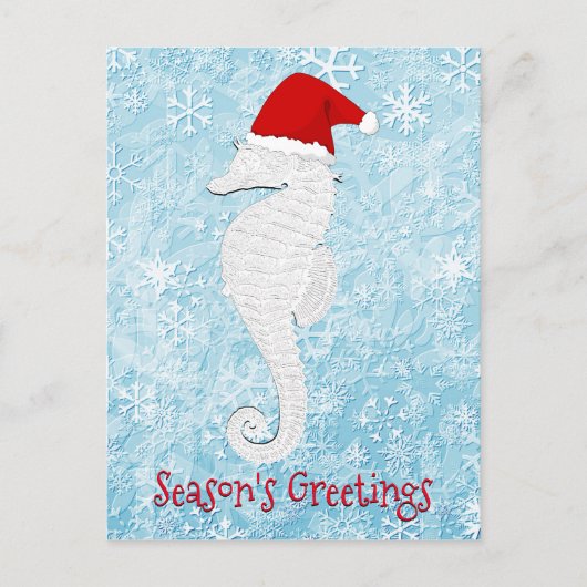 Santa Seahorse personaliseren Feestdagenkaart (Voorkant)