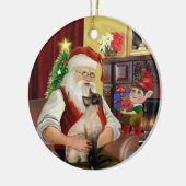 Santa - Seal Point Siamese kat Keramisch Ornament (Links)