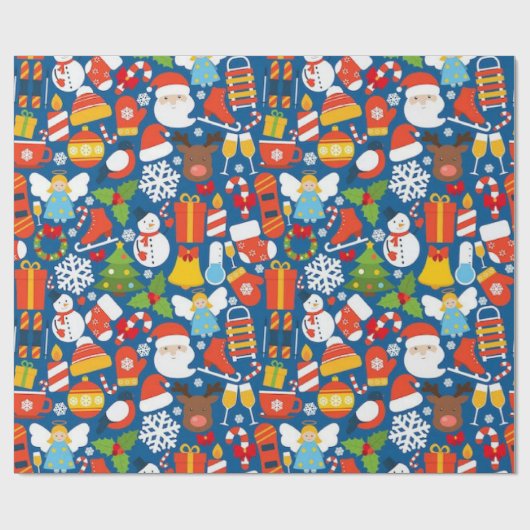 Santa Seizoen 30 " x6' Verpakkingsdocument Cadeaupapier (Vlak)