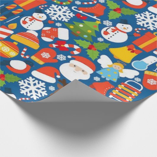 Santa Seizoen 30 " x6' Verpakkingsdocument Cadeaupapier (Hoek)