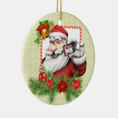 Santa Selfie Art Keramische kerstversiering Keramisch Ornament (Rechts)