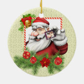 Santa Selfie Art Keramische kerstversiering Keramisch Ornament (Achterkant)