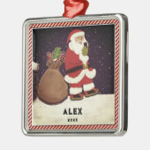 Santa Selfie Metalen Ornament (Links)