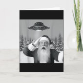 Santa Selfie With Reindeer Ufo Funny Xmas Men Wome Kaart (Voorkant)