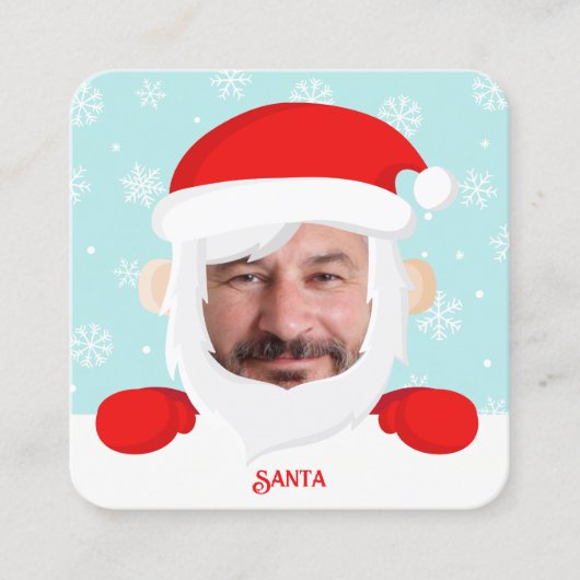 Santa Services aangepaste foto Vierkante Visitekaartje (Voorkant)