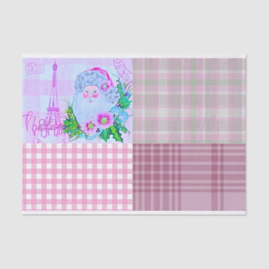 Santa Shabby Chic Tissue Paper voor Crafting & DIY Tissuepapier (Voorkant)