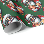 Santa Shades & 6–7 Sign – Bold Christmas Pattern Cadeaupapier (Rol Hoek)