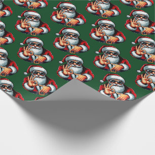 Santa Shades & 6–7 Sign – Kerstpatroon in vet Cadeaupapier