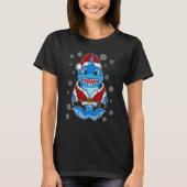 Santa Shark, A Cute Shark in. a Santa Suit, Santa T-shirt (Voorkant)