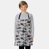 Santa Shark All-Over Print Apron Schort (Gedragen)