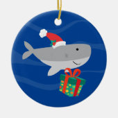 Santa Shark Ceramic Ornament (Voorkant)