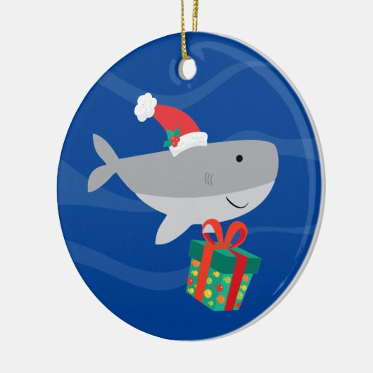 Santa Shark Ceramic Ornament (Links)
