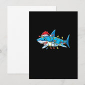 Santa Shark Christmas Lights Sharkmas Tree Xmas Bo Kaart (Voorkant / Achterkant)