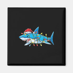Santa Shark Christmas Lights Sharkmas Tree Xmas Bo Magneet
